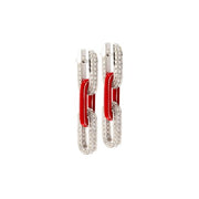 ETHO MARIA 18K White Gold & Red Ceramic Diamond Earrings